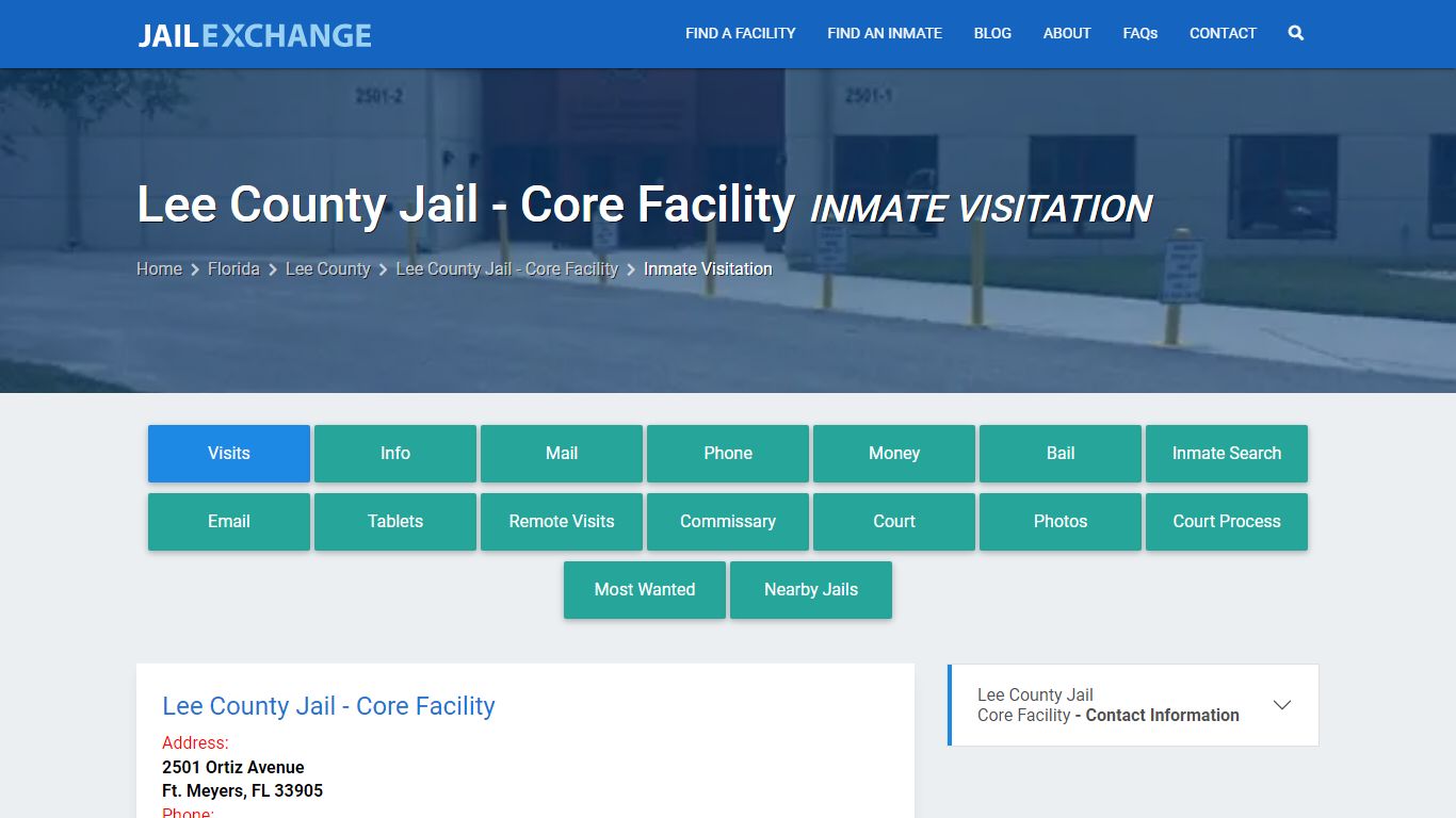 Inmate Visitation - Lee County Jail - Core Facility, FL